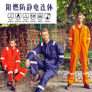 Combinaison ignifuge XK-50089 en nylon, vêtements de sécurité bleu vif et rouge pour les travailleurs de l'exploitation minière - Product Image 4