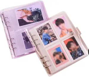 Hot bán PVC đầy màu sắc 6-Ring chất kết dính Bìa bơm lại máy tính xách tay cho mini instax photocard Bộ sưu tập Album ảnh