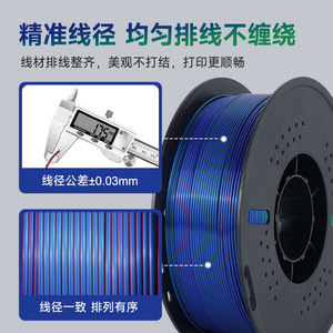 Filament d'imprimante 3D Kingroon PLA Silk 1,75 mm 1 kg Mat Multicolore pour l'industrie, l'éducation et les figurines - Product Image 3