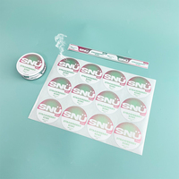Emballage personnalisé pour sachet de tabac snus avec impression d'étiquette aveugle, encre parfumée, impression autocollante imperméable, emballage pour boîte à snuff
