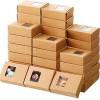 Caja de Cartón Kraft con Ventana para Velas Hechas a Mano, Accesorios de Grado Alimenticio, Logotipo Personalizado, Forma Personalizada, Materiales Reciclados con Protección UV