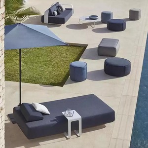 Ensemble de canapés modulaires en aluminium pour l'extérieur, tissu imperméable, canapé de salon design pour patio, combinaison de canapés - Product Image 4