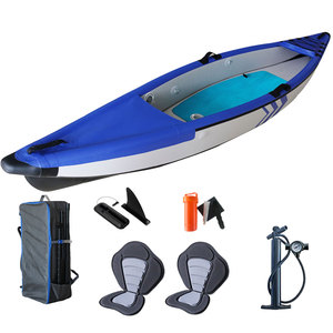 Canot de pêche <span class=keywords><strong>gonflable</strong></span> non permanent pour 2 personnes, bateau à rames, <span class=keywords><strong>Kayak</strong></span> <span class=keywords><strong>gonflable</strong></span> avec option d'entraînement à pédale - Product Image 3