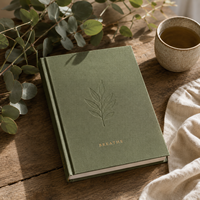 Journal guidé personnalisé LABON avec couverture en lin, journal de pleine conscience, exercices de respiration, papeterie pour la santé mentale, carnet de bien-être
