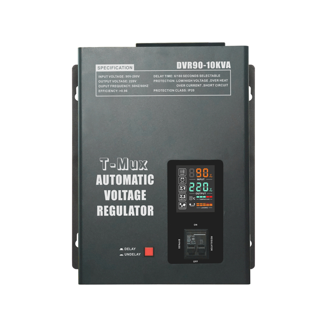 90V-280V LED Display DVR90-10KVA Single Phase Relay AC Voltage Stabilizer for Whole House Use