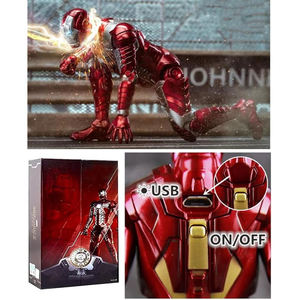 Figurines d'<span class=keywords><strong>action</strong></span> Iron Man de 7 pouces de Zd Toys, édition du 10e anniversaire de Marvel - Version <span class=keywords><strong>lumineuse</strong></span> - Lumière dans la poitrine (<span class=keywords><strong>LED</strong></span> MK5) à l'échelle 1/10 - Product Image 5