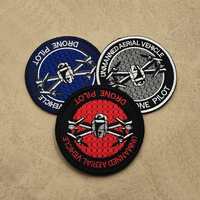 Patchs en gros pour drones, broderie personnalisée, patch tactique moral en velcro style nid d'abeille pour moto et locomotive