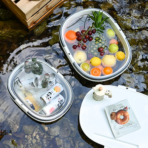 Organizador <span class=keywords><strong>de</strong></span> <span class=keywords><strong>Picnic</strong></span> Plegable Portátil <span class=keywords><strong>de</strong></span> Plástico con Soporte para Teléfono y Cesta para Ropa para Uso en Exteriores y en el Hogar - Product Image 4