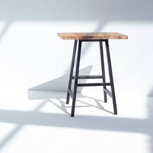 Premium Modern Rustic <b>Stools</b> with Solid Wooden Square Seat and Sturdy Metal Legs Counter Height Seating Chair for Kitchen Cafe - Product Image 4