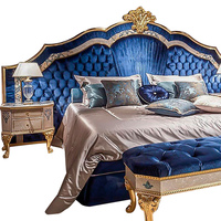 Europäisches Klassisches Geschnitztes Holz-Antik-Kühlzimmer-Möbelset Luxuriöses King/Queen-Size-Bett mit Stauraum für Villa, Zuhause, Apartment