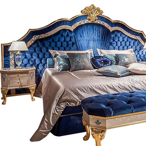 Ensemble de meubles de chambre à coucher classique européen, lit <span class=keywords><strong>king</strong></span>-size, queen-size, double, ensemble de chambre à coucher de luxe pour villa, maison, appartement - Product Image 3