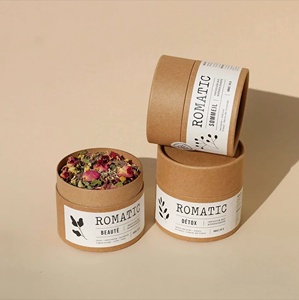 Boîte ronde pour thé aux fleurs 100% écologique, emballage alimentaire <span class=keywords><strong>en</strong></span> kraft naturel, conteneur pour <span class=keywords><strong>cire</strong></span> fondante, baume cosmétique, pot <span class=keywords><strong>en</strong></span> carton - Product Image 3