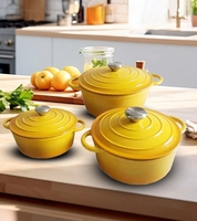Ensemble de Cuisson 7 Pièces/4 Casseroles en Fonte Émaillée, Poêle et Faitout Multifonction pour Cuisine Domestique