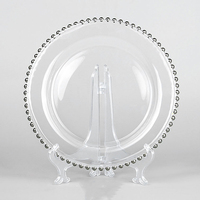 Assiettes rondes de luxe en plastique acrylique pour la décoration de mariage