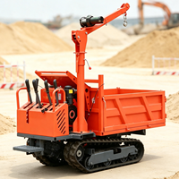 Kompakter Diesel-Raupenlader Mini-Dumper 1 Tonne Selbstkippend Kraftstoffeffizient Hydraulikpumpe Motor Hoher Lastmoment für