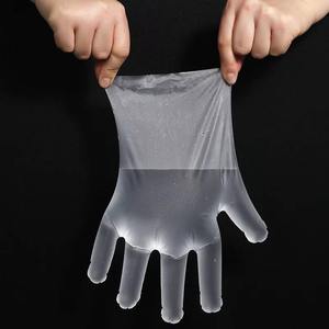 Gants jetables transparents 100 % biodégradables, imperméables, pour usage domestique, qualité alimentaire, en plastique CPE, usage unique, sécurité alimentaire - Product Image 2