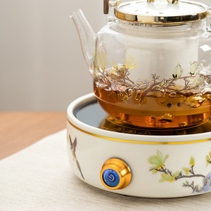 Joyful Eyebrows Electric Ceramic <b>Stove</b> Tea Boiler Surrounding <b>Stove</b> Tea Maker Heat-resistant Glass Kettle Small Household Tea - Product Image 1
