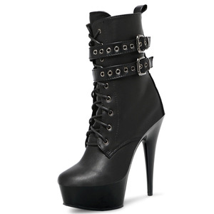 Scarpe Fetish 15cm, Tacchi da Club per Spettacoli, Stivali in Pelle, Scarpe Gotiche per Pole Dance, Sexy Queen, Taglie Forti, Travestito - Product Image 1