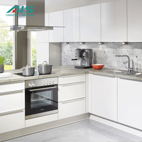 Meubles de cuisine complets AIS, comptoir et îlot personnalisés, armoires de cuisine modulaires en MDF avec comptoir en marbre et armoire