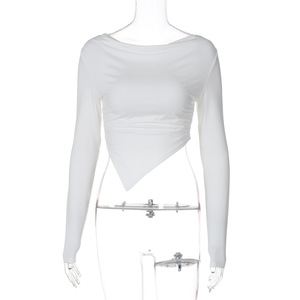 <span class=keywords><strong>Camiseta</strong></span> de Manga Larga con <span class=keywords><strong>Cuello</strong></span> Redondo, Estilo Coreano, Color Sólido, a la Moda, para <span class=keywords><strong>Mujer</strong></span>, Verano 2025, Estilo Europeo Americano - Product Image 2