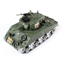 Tank RC M4A3 à l'échelle 1/18, 2.4G, avec simulation de son, lumières LED, tir de gel, télécommande, RTR, intérieur/extérieur, pour enfants, cadeau