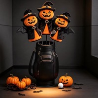 Copricapo da golf di Halloween 3D: set di coperture in poliestere per driver, fairway e ibridi a forma di pipistrello, zucca, mago, gatto, scheletro