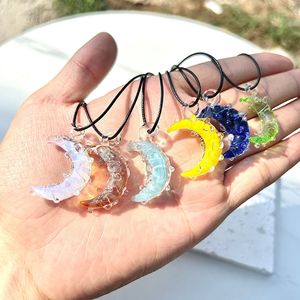 Creative Handmade Glazed Moon Pendant Personalized Fashion Jewelry Ornaments Diy Accessories Gift High-end <b>Light</b> Luxury - Product Image 2