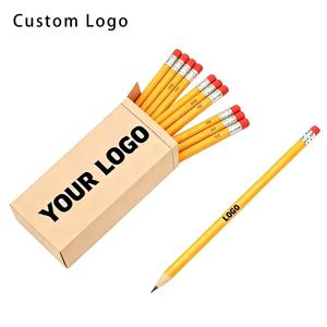 Lápiz de Madera HB con Borrador y Logotipo Personalizado - Regalo Promocional Serigrafiado para Empresas - Product Image 1
