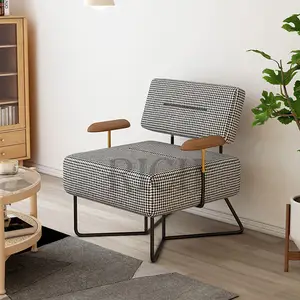 Muebles para el hogar, silla individual de brazo italiano para salón, Salón decorativo, sala de estar, sillas de tela informales