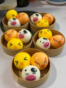 Kawaii Cartoon Bun Squishy Toys, Pig Chick Panda Soft Slow Rebound Stress <b>Ball</b> with Steamer Box, <b>Squeeze</b> Fidget Toy - Product Image 1