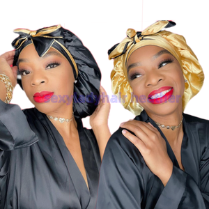 Nouveau Style de mode grande taille bonnet de cheveux en soie bonnets de créateur double couche femmes chapeau de couchage bonnet en satin - Product Image 3