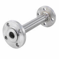 Tuyau flexible métallique à bride en acier inoxydable, tuyau corrugué tressé, assemblage 304 316L DN25 DN50 DN80 DN100