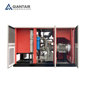 Compresor de bajo ruido de fábrica GIANTAIR, compresores de aire de tornillo industriales sin aceite seco de 220V, 100HP, 75kw - Product Image 6