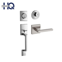 Juego de Manijas para Puerta de Aleación de Zinc Negro de Alta Calidad, Cerradura Cuadrada, Kit de Manijas para Puerta Interior, Herrajes para Puerta Cuadrada
