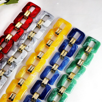 32*32mm quadratische Harz Acryl Perlen Kette Marmor Himmelblau Glieder ringe für DIY Armband Halskette Schmuck herstellung