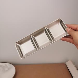 調味料サービングディッシュ 304 ステンレス鋼ディップディッシュ 1/2/3 コンパートメント付き 鍋 BBQ ソース 前菜用 キッチン用 - Product Image 5