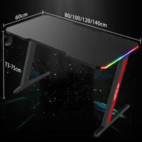 WSX8003 bureau de gamer e-sports noir Cool, bureau de fabricant, bureau d'angle debout, grand bureau de jeu, table d'ordinateur