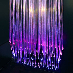 Cortina de Luz de Fibra Óptica <span class=keywords><strong>LED</strong></span> RGB de Venta Caliente de Fábrica, Panel de Luz de Plástico que Cambia de Color para Decoración de Paredes de Hoteles, KTV y Bares - Product Image 1