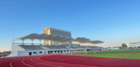 Techo de Acero Ligero con Estructura de Arco para Estadios de Fútbol, Diseño de Techo para Gradas, Estructura de Techo para Tribunas