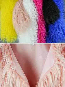 Nhà Máy Tùy Chỉnh Bán Buôn Nguồn Giả Giả Áo Khoác Lông Thú Giả Hàn Quốc Phong Cách Rắn Mông Cổ Lông Thú Của Phụ Nữ Ngắn Faux Mông Cổ Lông Co - Product Image 5