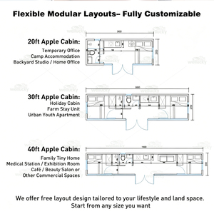 WELLUCKY Maisonnette Modulaire Préfabriquée Isolée Personnalisable pour Hôtels, Complexes Touristiques et Résidences – Cabine de Luxe Portable Type Apple - Product Image 6