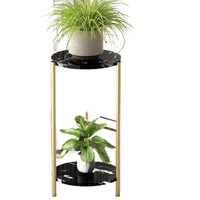 Support à fleurs moderne en acier et marbre, durable et multifonctionnel, pour la maison et l'extérieur