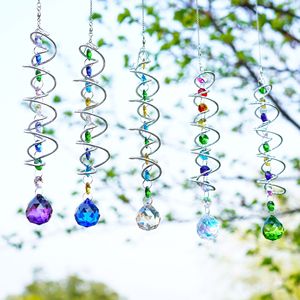 Atrapasol Giratorio 3D con Cola en Espiral de Cristal, Campana de Viento, Bola de Cristal, Decoración de Jardín de Diseño Moderno y Simple, Venta Caliente - Product Image 4
