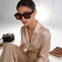 Lunettes de soleil pour hommes en acétate épais de haute qualité, logo personnalisé, monture carrée de luxe, verres dégradés, style Boss, lunettes de soleil pour hommes et femmes