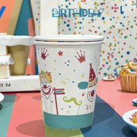 Gobelets en papier jetables à paroi simple imprimés clown - Épais, durables, pour usage quotidien, fête, boissons pour les rassemblements