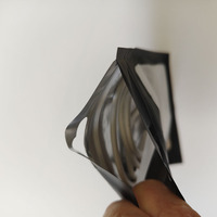 Sac en Mylar laminé mat avec fermeture éclair noire, résistant à l'humidité, face avant transparente et dos givré, pour l'emballage d'appareils électroniques, d'écouteurs et d'ordinateurs