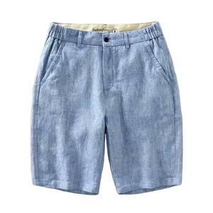 <span class=keywords><strong>3XL</strong></span> 100% Lin Usine Chine Pantalons d'été de haute qualité pour hommes Casual Comfortable Holiday Shorts Mens Casual Vocation Plain Shorts - Product Image 1