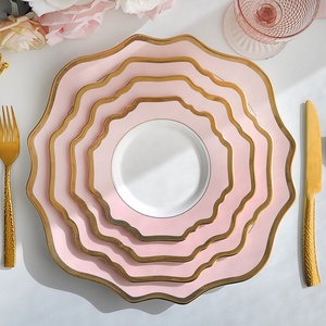 Vente en gros assiette tournesol de couleur rouge/rose/noir/bleu assiettes à salade en céramique et assiette à dessert - Product Image 4
