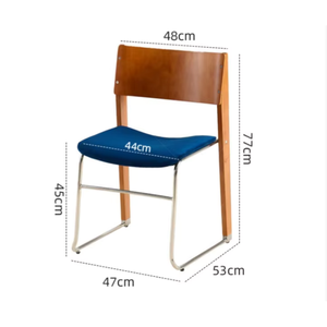 Silla de comedor <span class=keywords><strong>Bauhaus</strong></span> Simple Retro mediana, peine de madera maciza, taburete de maquillaje, apartamento pequeño, cafetería, mesa de respaldo informal francesa - Product Image 6