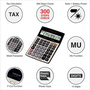 Calculadora de Plástico de Doble Alimentación Solar Electrónica de 14 Dígitos con Logotipo Personalizado para Oficina, Escuela, Escritorio y Finanzas - Product Image 4